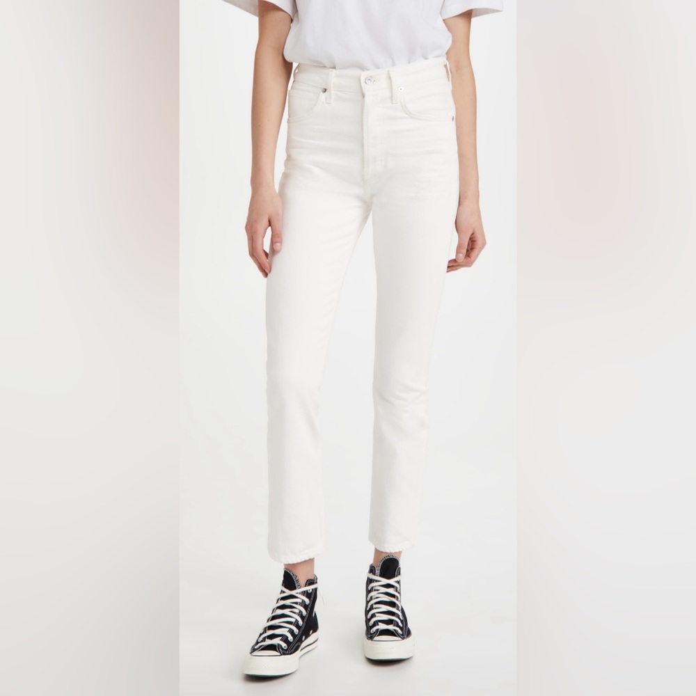 Citizens of Humanity Charlotte High Rise Straight Jeans in Porcelain